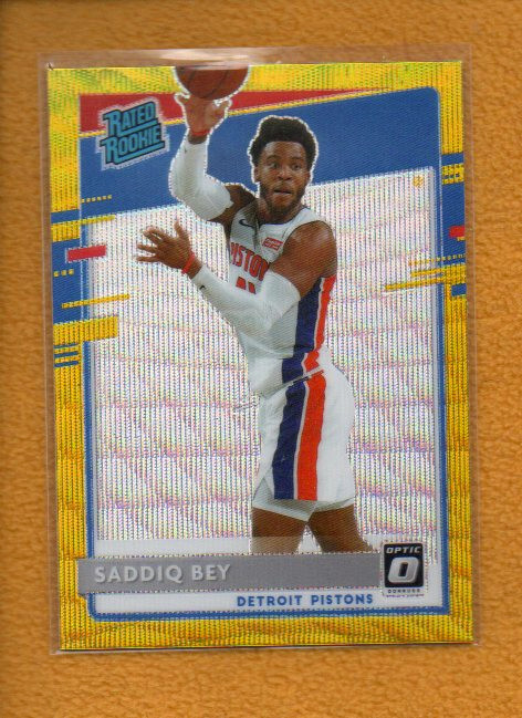 Saddiq Bey 2020-21 Donruss Optic Rated Rookie Asia Gold Wave Prizm RC #169