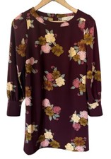 Loft Autumnal Floral Long Sleeve Dress Size 0P