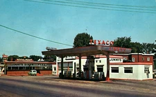 Texaco Gas Station Diner Postcard
