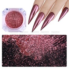 Pigmento en polvo de uñas cromado efecto oro rosa sin esmalte lámina color uñas