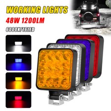1/2Pcs Square LED Work Light Pods SPOT Lights For Truck Off Road Tractor 12V