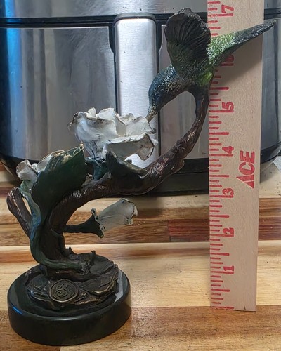 SPI Hummingbird Sculpture Cast In Solid Brass Hand Finished And Lacquered RARE - Picture 8 of 8