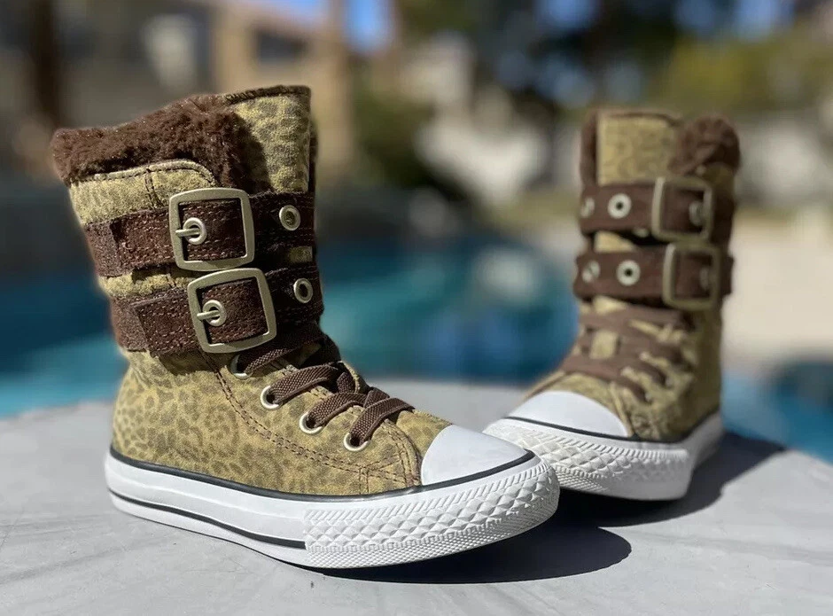 Junior leopard cheap print converse