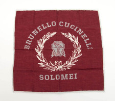 NWT Brunello Cucinelli Men's 100 Silk Logo Brand Graphic Print Pocket Sq A242