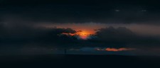 Landscape art minimalism dark nature alone sunset glow Custom Gaming Mat Desk