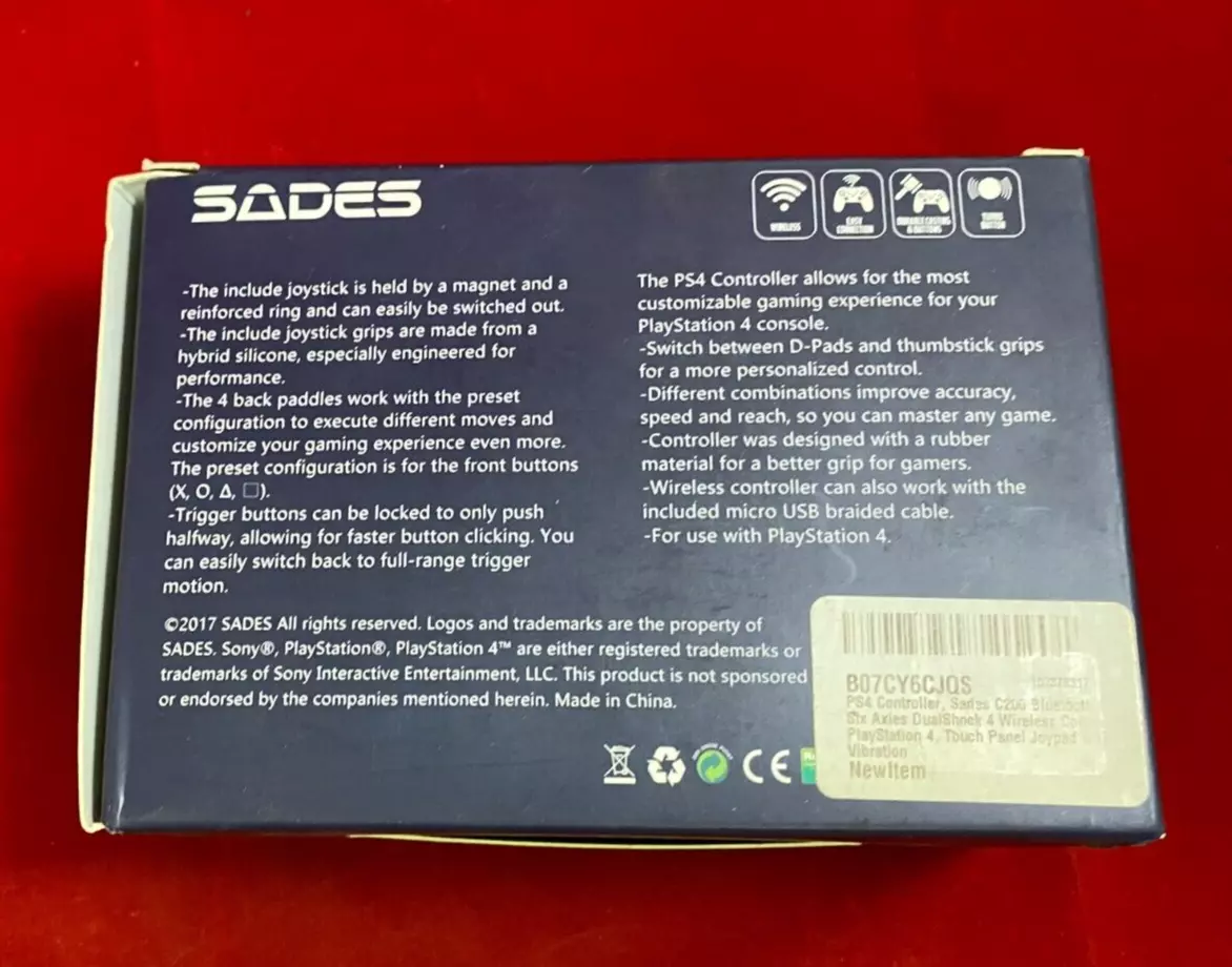 SADES C200 WIRELESS CONTROLLER for PLAYSTATION 4 PS4