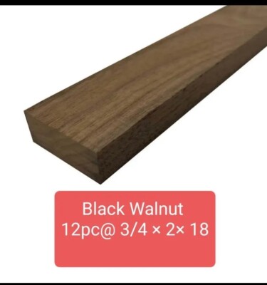  DEAL! Pack of 12, Walnut Lumber | Cutting Board Blocks | 3/4  x 2  x 18 