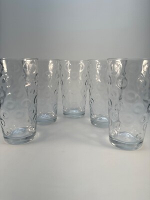 Pasabahce Mirage - Cooler Tumbler Pint Glass - 6'' - Optic Dot Circle - Set of 5