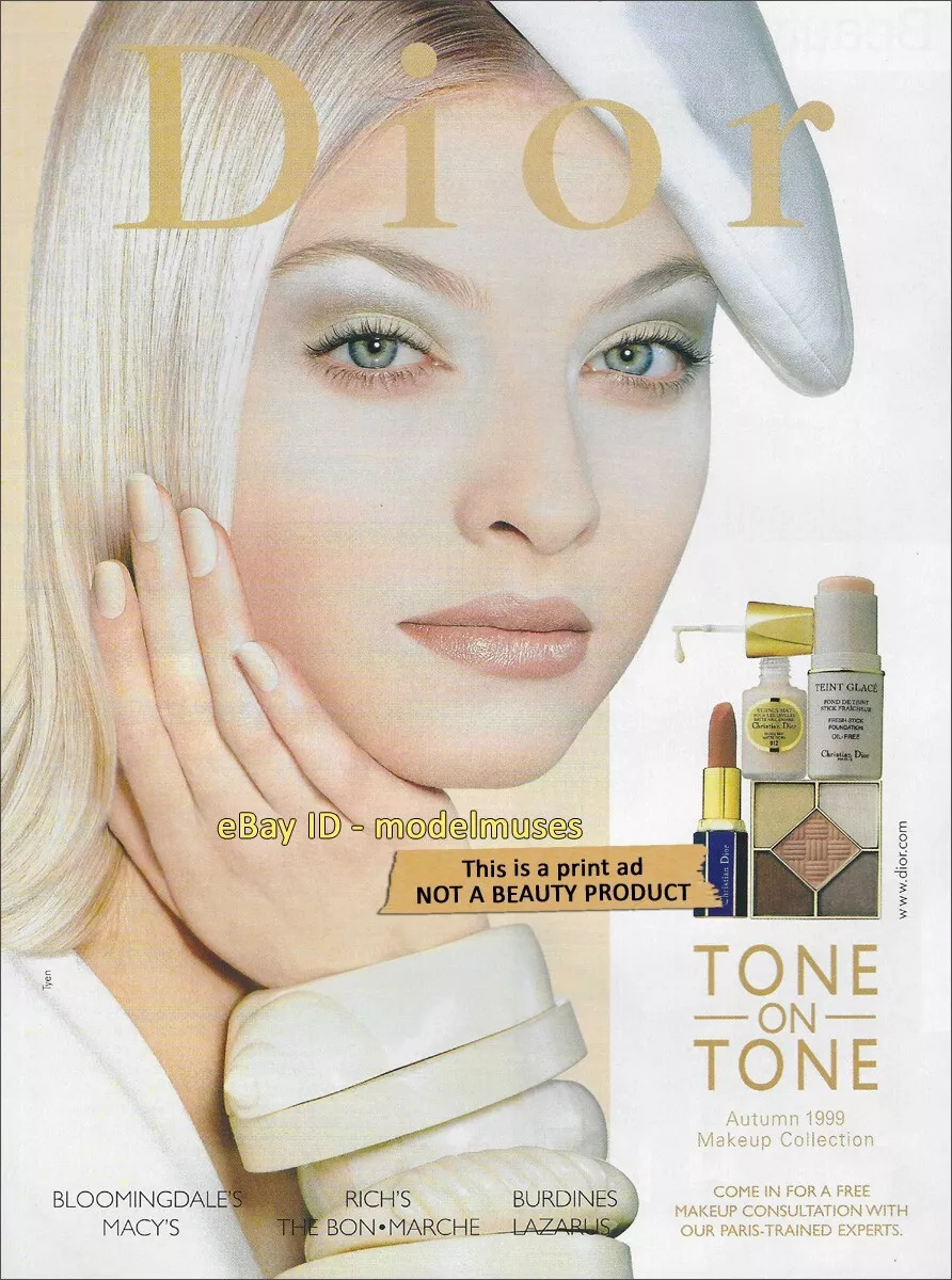 Magazine vintage DIOR beauté 1 page imprimé annonce automne 1999 KRISTINA SEMENOVSKAIA