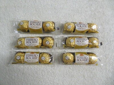 (6) Packs Of Ferrero Rocher Fine Hazelnut Chocolates 7.8 Oz / 18 Total Pieces @4