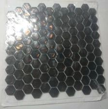 Jeffrey Court Taj-Mahive 10.875" x 11.375" Hexagon Glass Mosaic Tile-Brown