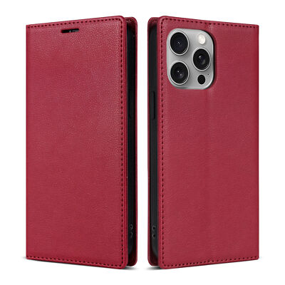 Flip Leather Magnetic Phone Case For iPhone 16 15 14 13 12 11 Pro Max XR 7 8 SE
