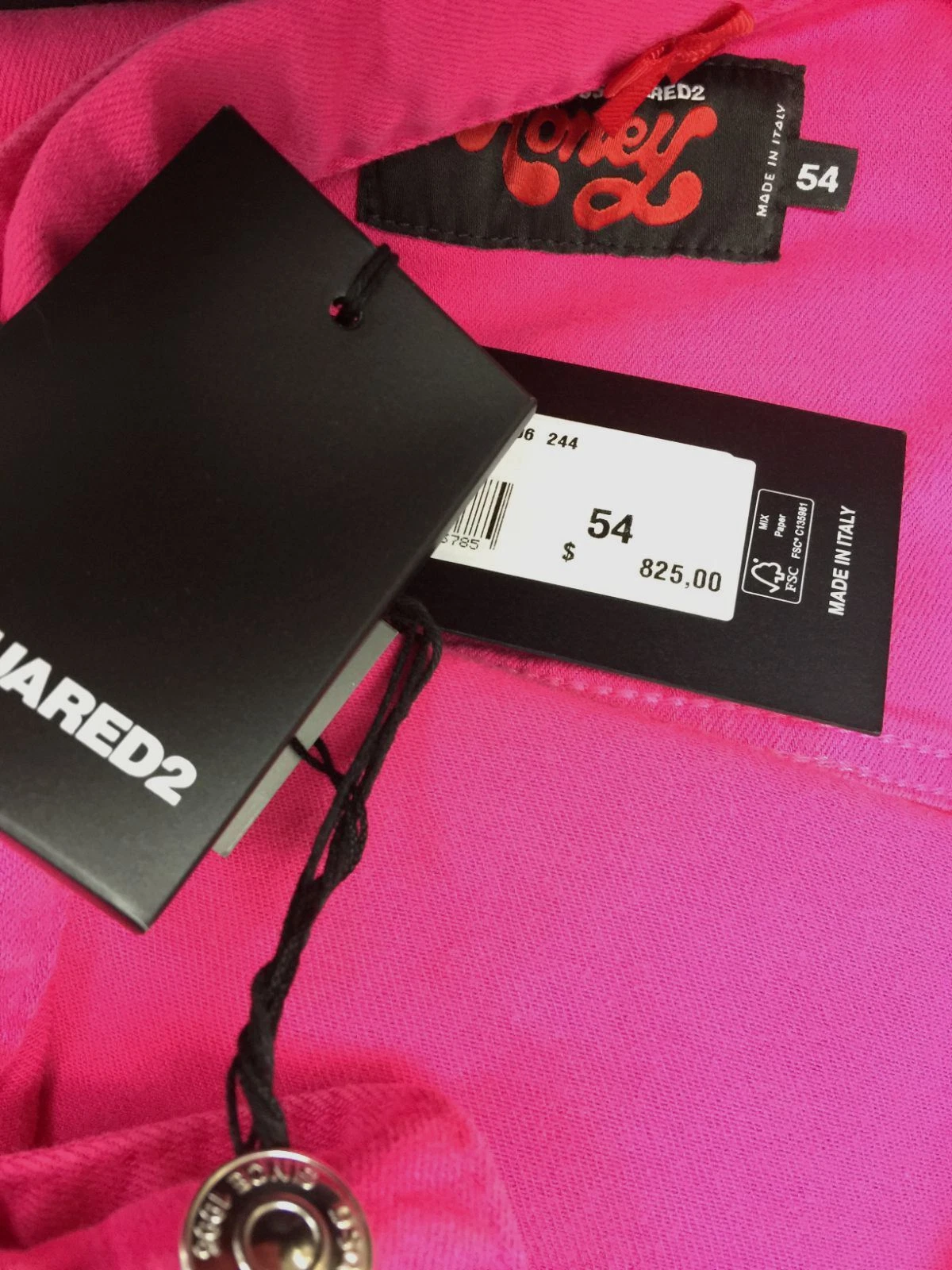 Mini giacca denim rosa $825 Dsquared2 da donna rosa taglia 54