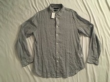Banana Republic men's button up long sleeve lightweight stripe Shirt, Slim Large