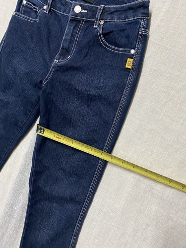 BETTINA LIANO Blue Navy Denim Skinny Jeans with White Stitching- Size 8 - Picture 12 of 24