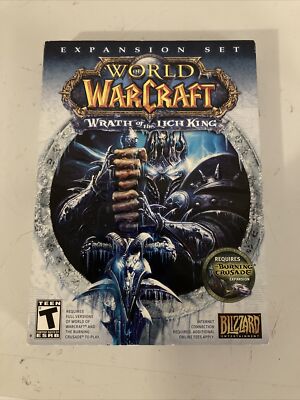 WORLD OF WARCRAFT WRATH OF THE LICH KING PC CD-ROM 2008 EXPANSION SET box Only