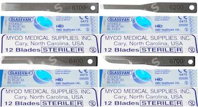MYCO GLASSVAN Mini Surgical Blades Carbon Sterile 12/BX 6100 6200 6400 6700