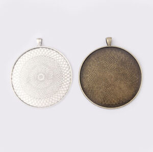 Base Silver/Gold Jewelry Setting Cabochon Bezel 5pcs Tray Blanks Pendants