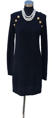 Women's INC International Concepts Dress S Black Wool Knit Midi