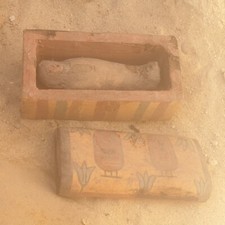 Rara antica scatola Ushabti in legno egizio antico Ushabtis servitore Minions 2480 a.C.