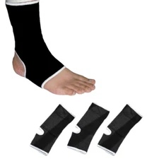 4PC ANKLE BRACE SUPPORT SLEEVES BLACK MEDIUM COMPRESSION SOCKS FOR SPORTS