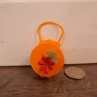 Uneeda Clone Bild Lilli Barbie Doll Orange Plastic Purse Flowers 1960s Vintage 3
