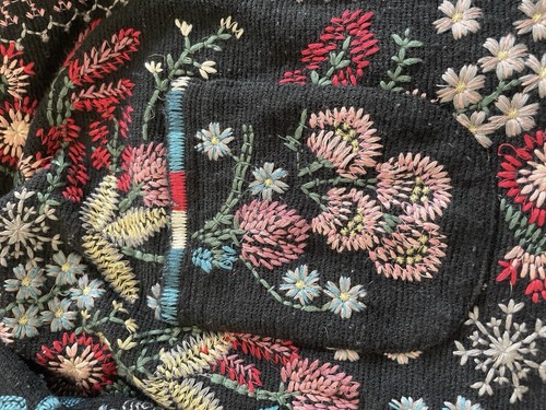 Johnny Was Biya Embroidered Cardigan Sweater Floral Sz M Oversized Open Boho - Picture 14 of 14