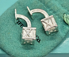 Gemelli vintage Tiffany & Co Atlas Cube gemelli in argento 925 con scatola...