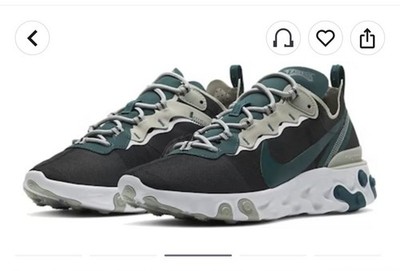 NFL x Nike React Element 55 - Philadelphia Eagles Black Teal Sz 9.5 Rare
