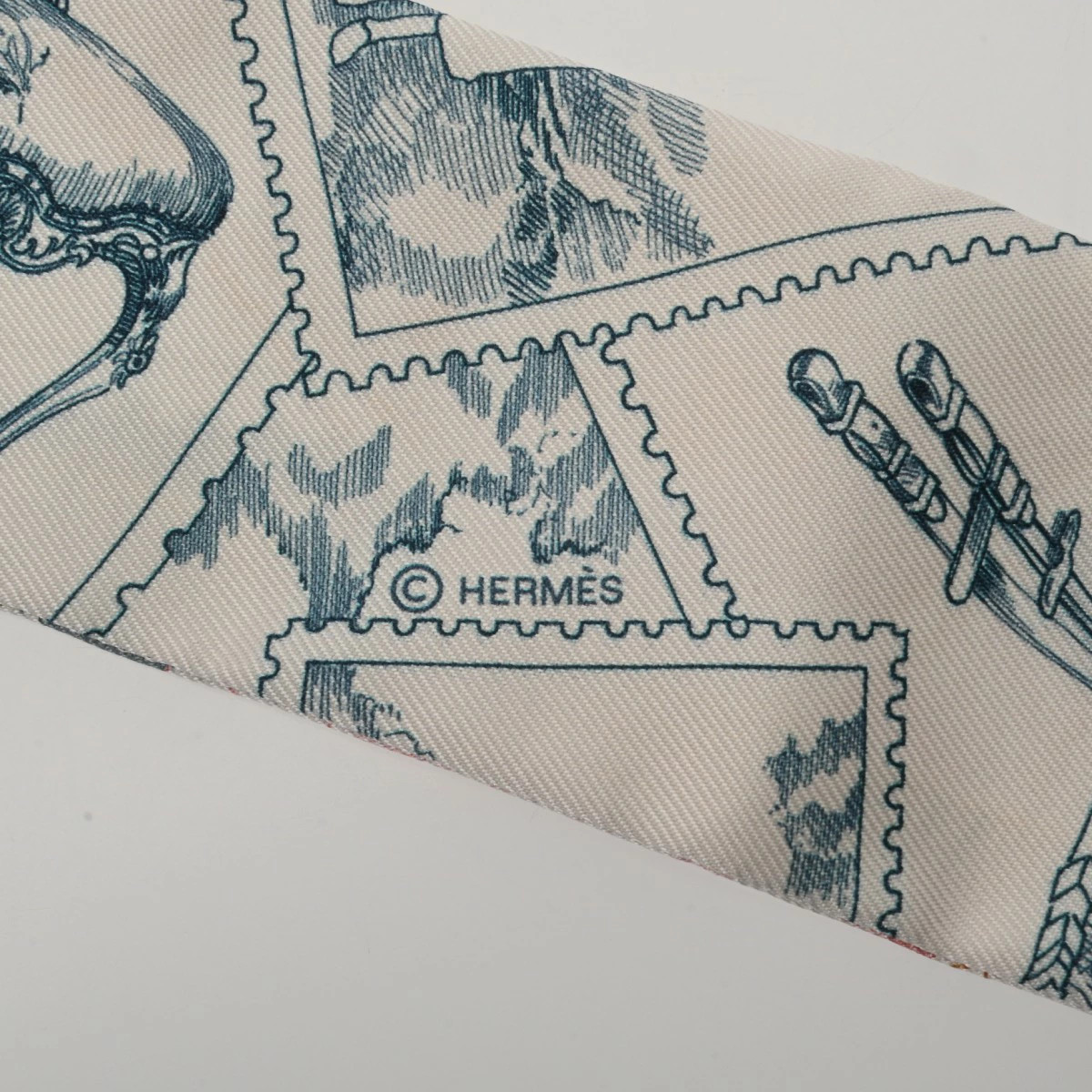 Hermes Twilly LE PHILATELISTE DU FAUBOURG Series 100% Silk Scarf r0_0209 thumbnail 7