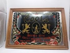 Vtg Coors Beer Mirror Bar Sign Brewed Pure Ro...