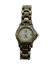 Esquire ESQ Swiss Wristwatch Gold Silver 2 Tone Band 100WR Date Stainless Steel