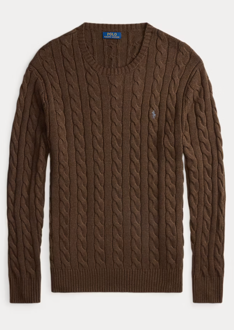 POLO RALPH LAUREN ロングスリーブニット　 ブラウン Polo Ralph Lauren ロングスリーブ ニット ポロシャツ | ブラウン