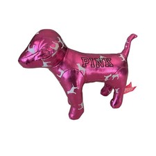 Victoria's Secret PINK Metallic Hot Pink Dog Plush Mascot Retired