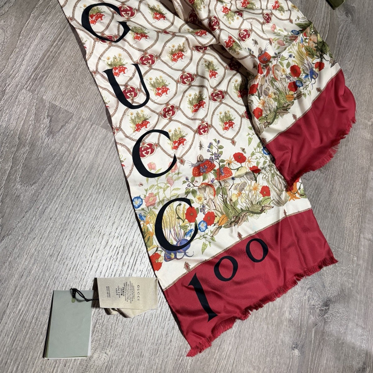 Gucci 100th Anniversary Silk Scarf | eBay