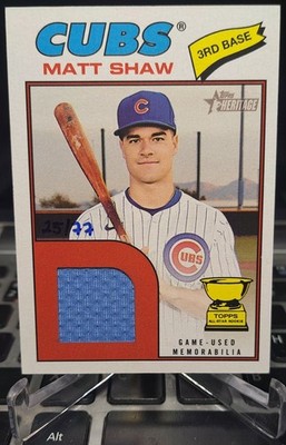 2026 Topps Heritage - Clubhouse Collection Relics Matt Shaw #CCR-MSH Red /77