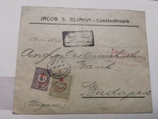 '1910 Turkey Constantinople censored cover to Hungary  (4)