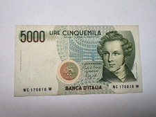 Italy 5000 Lire 1985 Good Condition Circulated Banknote Foreign World Currency