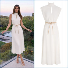 Zimmermann Dress NEW Roll Collar Midi Size OP AU 6 US 2 Designer Belted Cream