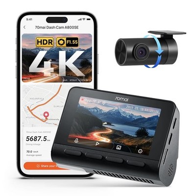 70mai A800SE Dual Dashcam 4K HDR 1080P 3