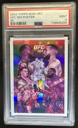 2024 Topps Now UFC 304 Poster SP #/304 PSA 9
