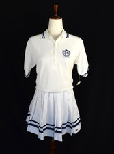 Vtg 80s IZOD Lacoste Polo Shirt Pleated Tennis Golf Skirt White Navy Sizes S 6