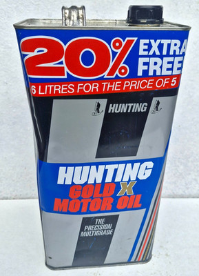 Oldtimer Jagd Gold X Motoröldose voll & ungeöffnet Automobilia 6 Liter 20% ext