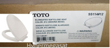 TOTO Soft Close Elongated Closed Front Toilet Seat Sedona Beige SS114 12