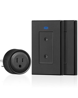 Black Remote Control Outlet Plug Wireless Light Switch 100ft RF H05RC2106