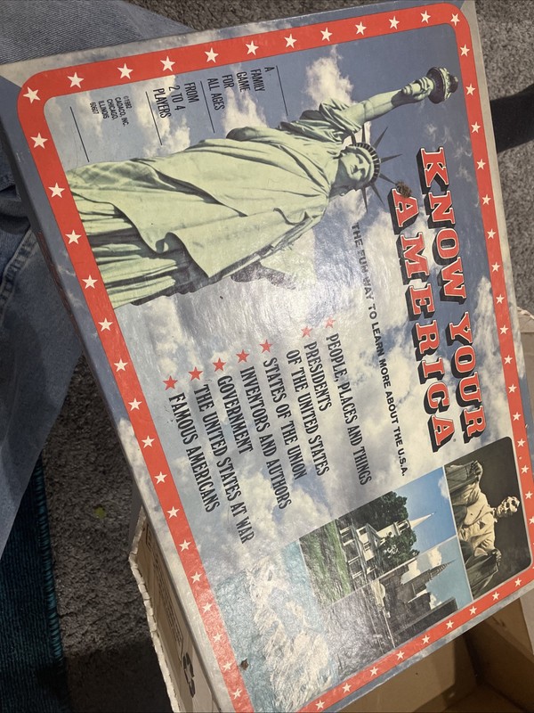 VINTAGE KNOW YOUR AMERICA BOARD GAME TRIVIA VINTAGE 1982 CADACO 100% COMPLETE