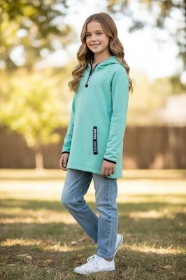 Justice Girls' Light Green Hoodie Sweatshirt