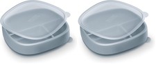 NUK Suction Plate  with Lid  Pack of 2  for 1 Count Pack 2 , Gray