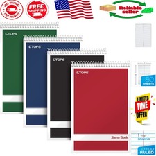 Assorted Color Steno Pads 6"x9" 4 Pack, 80 Sheets, Perfect for School/Work