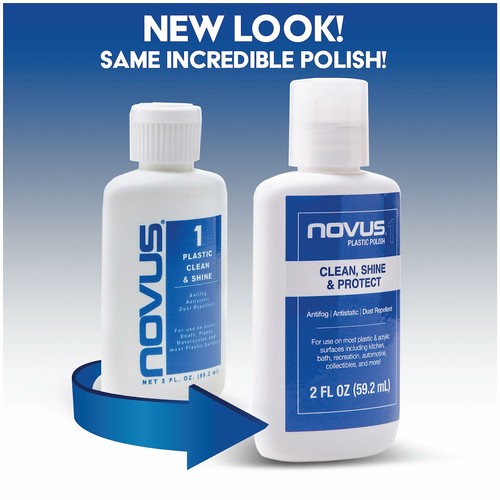 Novus #1 Plastic Polish & Scratch Remover 8oz Spray Bottle Plastic Clean & Shine - Afbeelding 2 van 6